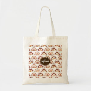 Bolso De Tela Monograma del patrón sinusal del arcoiris del Boho