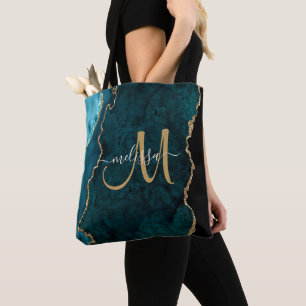 Bolso De Tela Monograma del Personalizado de Agate Purpurina de 
