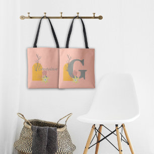 Bolso De Tela Monograma del Personalizado de estilo boho y color