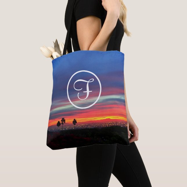 Bolso De Tela monograma del personalizado de fotos de las nubes  (Detalle)