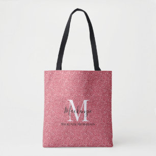 Bolso De Tela Monograma del Purpurina rojo Girona