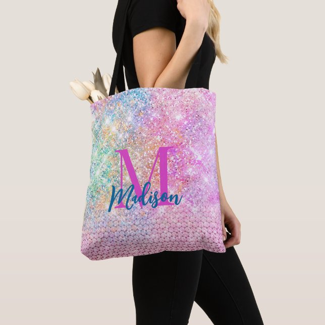 Bolso De Tela monograma diamante de imitación purpurina de imita (Detalle)
