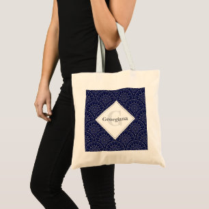 Bolso De Tela Monograma Ditsy Invierno Nieve Angels Snowmen Art