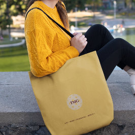 Bolso De Tela Monograma dorado