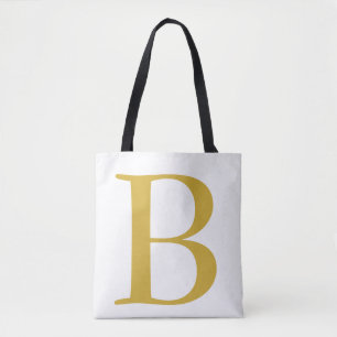 Bolso De Tela Monograma dorado moderno Añadir nombre inicial