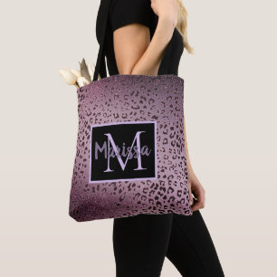 Bolso De Tela Monograma Dusky Violet Leopard