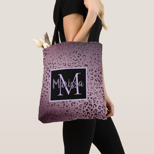 Bolso De Tela Monograma Dusky Violet Leopard (Detalle)