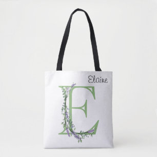 Bolso De Tela Monograma E Eucalipto Lavanda