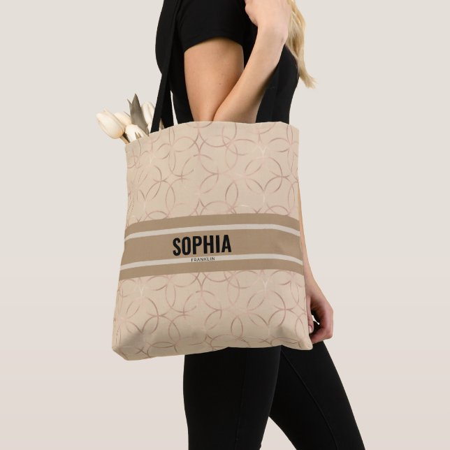 Bolso De Tela Monograma elegante beige (Detalle)