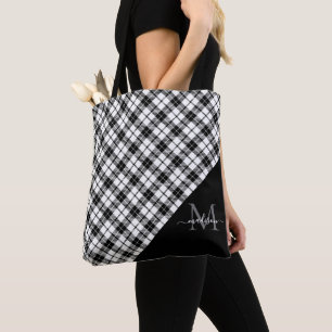 Bolso De Tela Monograma elegante de la placa de verificación de 