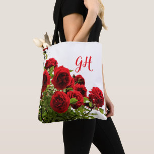 Bolso De Tela Monograma elegante de la Rosa Roja