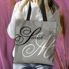 Bolso De Tela Monograma elegante de tipografía