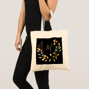 Bolso De Tela Monograma elegante negro dorado