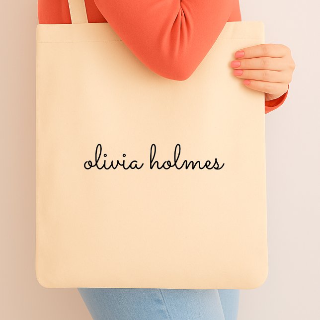 Bolso De Tela Monograma elegante | Nombre moderno de la tipograf (Subido por el creador)