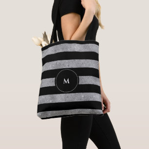 Bolso De Tela Monograma elegante Purpurina de color negro platea