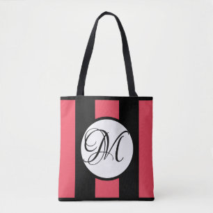 Bolso De Tela MONOGRAMA en w/WATERMELON BLANCO y rayas negras