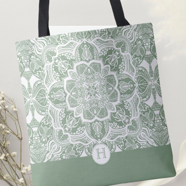 Bolso De Tela Monograma escarabajos Mandala Tote Bag (Subido por el creador)