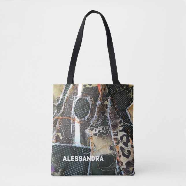 Bolso De Tela Monograma estampado animal grano leopardo angustia (Anverso)