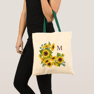 Bolso De Tela Monograma Eucalyptus Sunflower Bouquet
