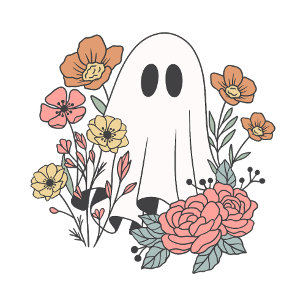 Bolso De Tela Monograma fantasma de Halloween floral cúpula