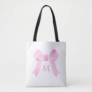 Bolso De Tela Monograma Femenino de Arco de Acuarela Rosa