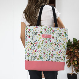 Bolso De Tela Monograma floral brillante de jardín