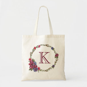 Bolso De Tela Monograma floral de la guirnalda
