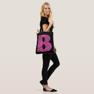Bolso De Tela Monograma floral de la letra mayúscula B