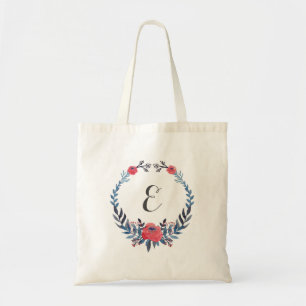 Bolso De Tela Monograma floral de los rosas rojos el   de la