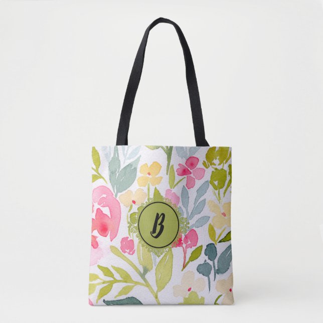 Bolso De Tela Monograma floral de moda (Anverso)