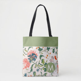 Bolso De Tela Monograma floral elegante
