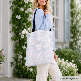 Bolso De Tela Monograma Floral Elegante