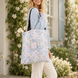 Bolso De Tela Monograma Floral Elegante