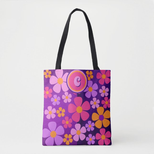 Bolso De Tela Monograma Floral Flor Vibrante (Anverso)