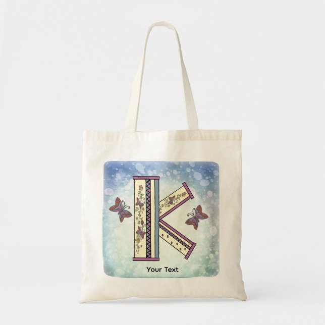 Bolso De Tela Monograma floral K (Frente)