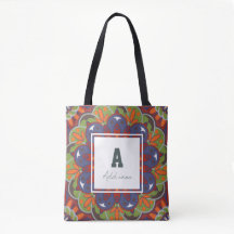 Monograma floral Mandala Nombre personalizado