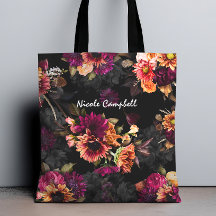 Monograma floral naranja fucsia elegante