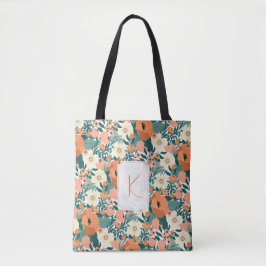 Bolso De Tela Monograma floral personalizado