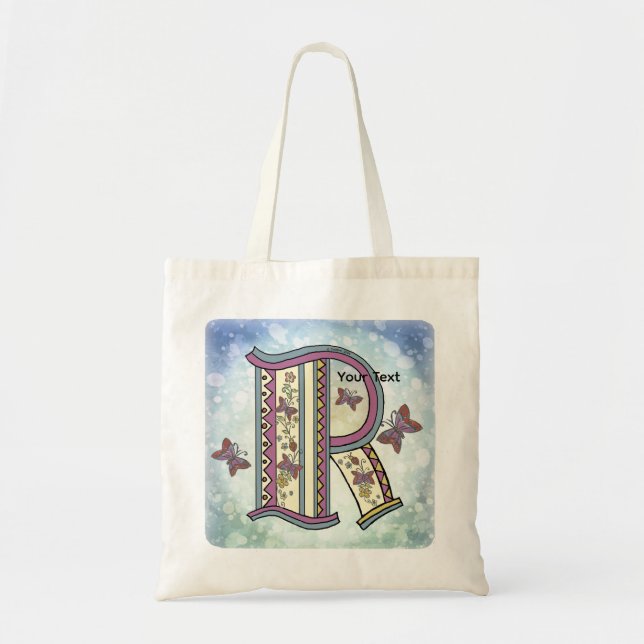 Bolso De Tela Monograma floral R (Frente)