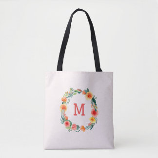 Bolso De Tela Monograma floral rosa