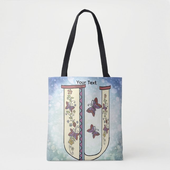 Bolso De Tela Monograma floral U (Anverso)