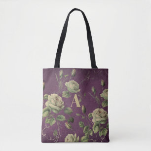 Bolso De Tela Monograma Floral Vintage