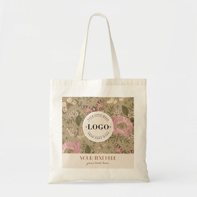 Bolso De Tela Monograma florero botánico moderno (Frente)