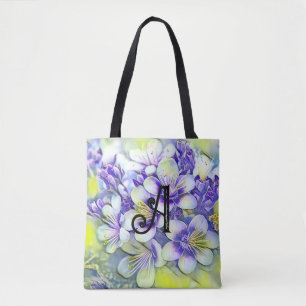 Bolso De Tela Monograma Flores de cerezo blanco acuarela
