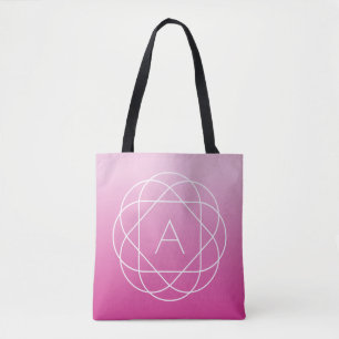 Bolso De Tela Monograma geométrico con forma de flor   Ombre som