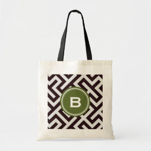 Bolso De Tela Monograma geométrico dominante griego negro