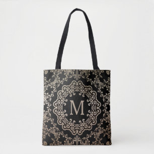 Bolso De Tela Monograma Gold Filigree Motif Tote Bag