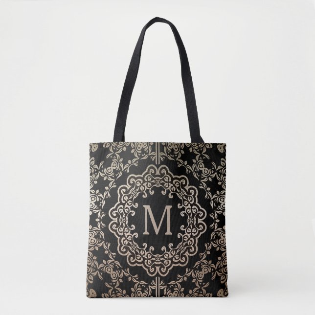 Bolso De Tela Monograma Gold Filigree Motif Tote Bag (Anverso)