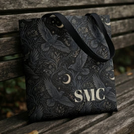 Bolso De Tela Monograma Gótico Onyx Malhumorado Cuervo