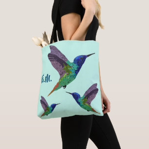 Bolso De Tela Monograma Hummingbirds Punto Arte